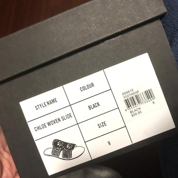 Sportsgirl Chloe Woven Slide Black Sandals Women Size 9 New With Box RRP$59.95 - Picture 5 of 5